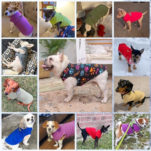Small Dog Sweater Fleece Vest Winter Jacket (Large / WHITE BUFFALO PLAID)