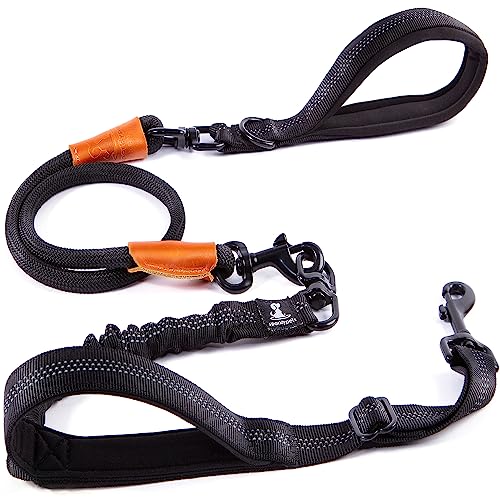 Heavy Duty Bungee Rope Leash (Adjustable Premium Black)