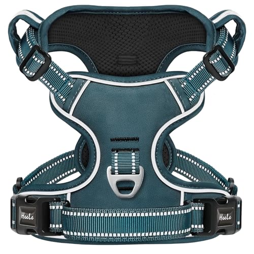 Dog Harness for Large Dogs No Pull Dog Vest Harness for Large Dog with Soft Padded Handle Reflective for Outdoor Training (XL / Blackish Green)