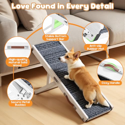 Dog Ramp for Couch Foldable (White / 32")