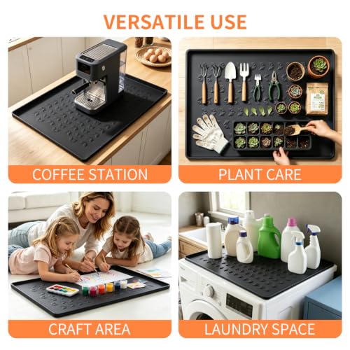 Silicone Pet Feeding Mat (Black / 18.5"L x 11.5"W)