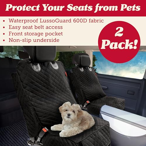 Dog Car Seat Cover for Front Seat (- Single Seat - Black)