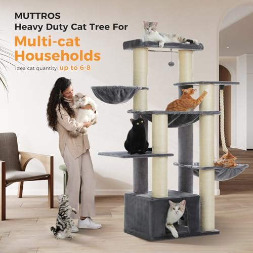 67" Heavy Duty Cat Tree for Maine Coon (Grey / 67in)