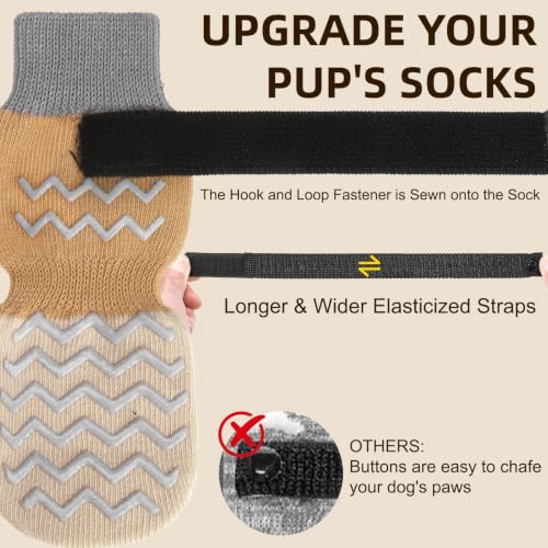 Dog Socks Shoes for Hot Pavement to Prevent Licking Paws (Beige / X-Small (Paw Width: 1.8"))