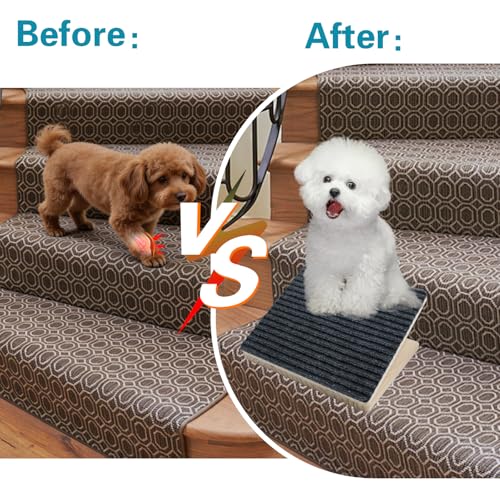 Dog Ramp for Stairs Adjustable Height & Foldable Wooden Pet Ramp (2 pack)