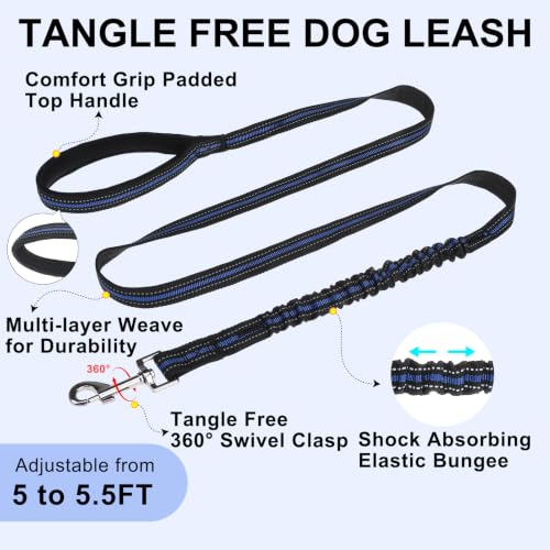 Small Dog Harness and Leash Set (Dark Blue / S: Chest 17.5"-22")