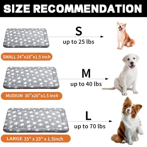 Dog Bed Mat Soft & Comfortable Dog Kennel Pad for Crate (S(24"*18"*1.5") / Gray-1pc)