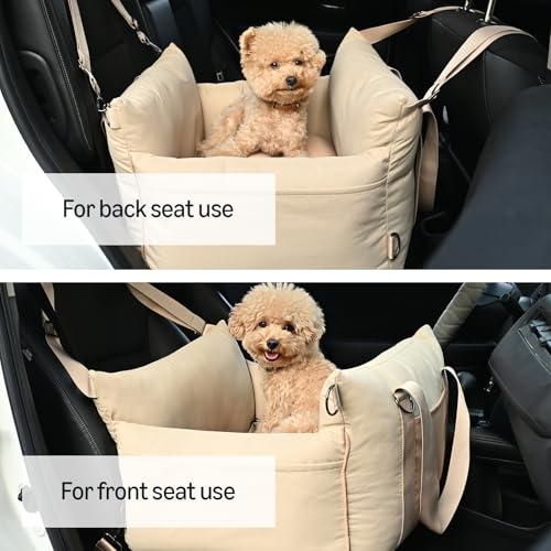 Dog Car Seat Pet Booster for Small (BEIGE)