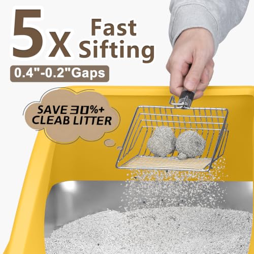 Stainless Steel Litter Box (Mustard Yellow / X-Large)