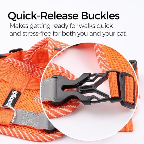 Cat Harness and Leash Set (Orange / Small)
