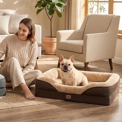 Orthopedic Dog Bed for Large Dog (Brown / 41x27x7.5)