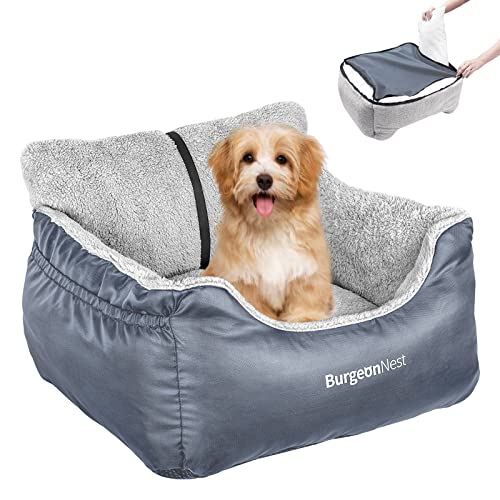 Dog Car Seat for Small Dogs & Cats Under 25 lbs (Grey / Small)