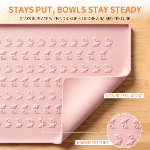 Silicone Pet Feeding Mat (Pink / 24"L x 16"W)
