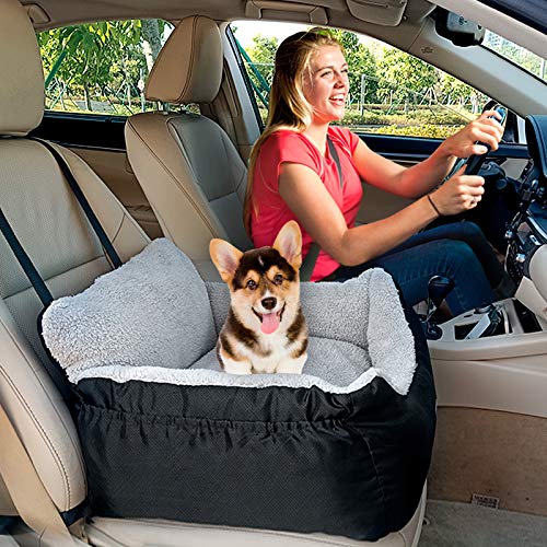 Dog Car Seat for Small Dogs & Cats Under 25 lbs (Black / Small)