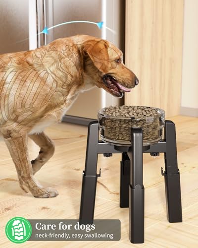 Dog Bowl Stand with Adjustable Height and Width [2 Pack (H: 6.3-10.6''; W: 6.1-10.4'')