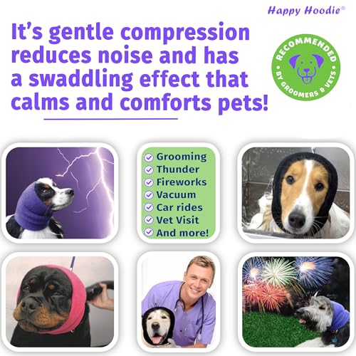 Happy Hoodie The Original Dog & Cat Calming Band for Noise & Anxiety Relief (Blue)