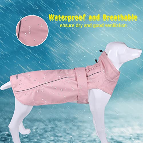 Adjustable Waterproof Dog Raincoat for Dogs (Pink / Medium(13-22lb))