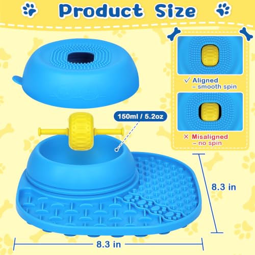 Dog Licking Bowl with Rolling Ball