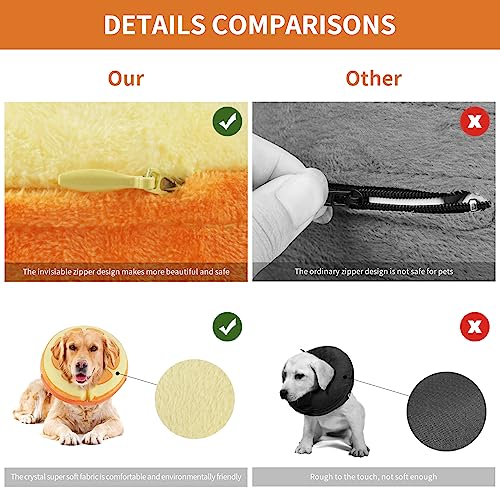 Inflatable Recovery Dog Collar (Orange / Large + (Neck:18''-20''))