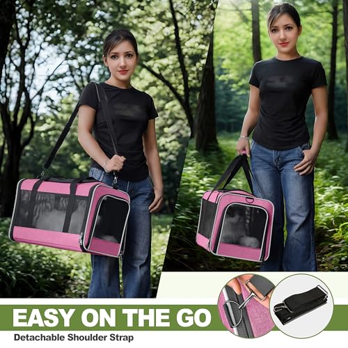 Cat Carrier 18x11x11 Delta Airline Approved (Pink / 18.0"L x 11.0"W x 11.0"H)