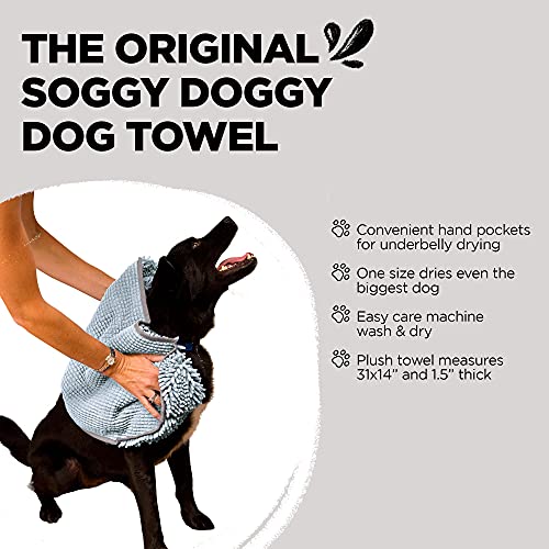 Soggy Doggy Super Shammy Absorbent Dog Towel (Grey)