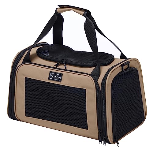 Pet Carrier for Cat (17.0"L x 10.3"W x 10.3"H / Khaki)