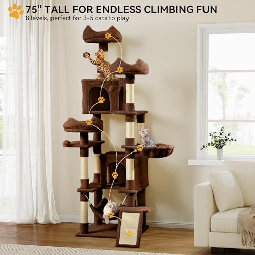 75 Inch Tall Cat Tree Indoor (Brown / 75 inch)