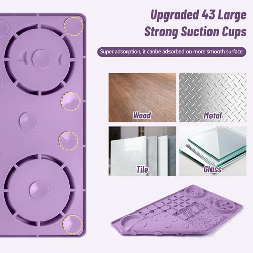 Silicone Lick Mat for Dogs 32"x 20" Large Slow Feeder Mat (Purple:32"x20")