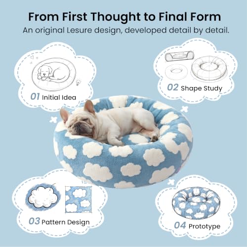 Shown on TV Jacquard Donut Cute Cat Beds Indoor (20.0"L x 20.0"W x 6.0"Th / Sand)