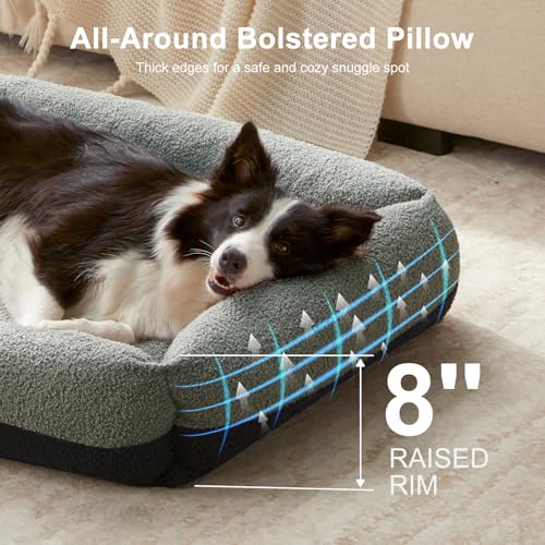 Washable Dog Bed Medium Large Size Dogs (Dark Grey / M Plus(30''x27''x8''))