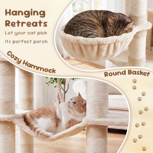 Cat Tree 68 inch Multi (Beige / 68 inch)