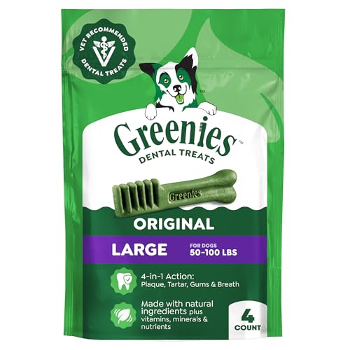 Large Natural Dental Dog Treats (4 Count (Pack of 1))
