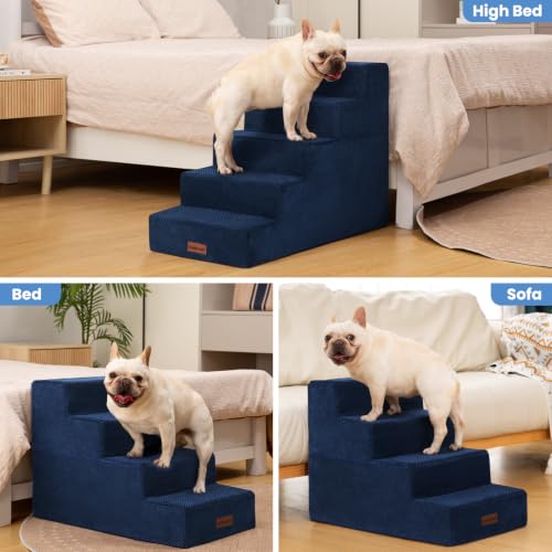 Dog Stairs for High Beds 22.6" H (Blue / 5-Step 22.6" H)