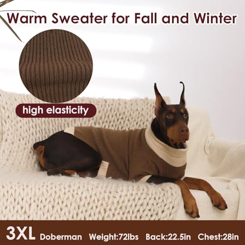 Dog Sweater XXXL (XXX-Large (Chest 31.5") / Brown)