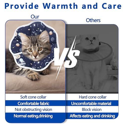 Soft Adjustable Cat Cone Collar (Dark Blue / X-Small)