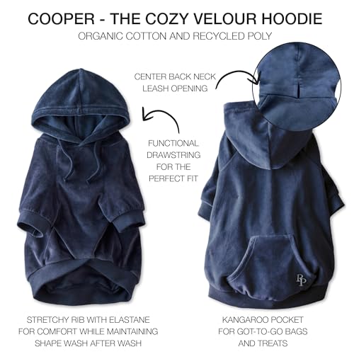 Cooper II Dog Hoodie (Navy / XXX-Small (up to 5lbs))