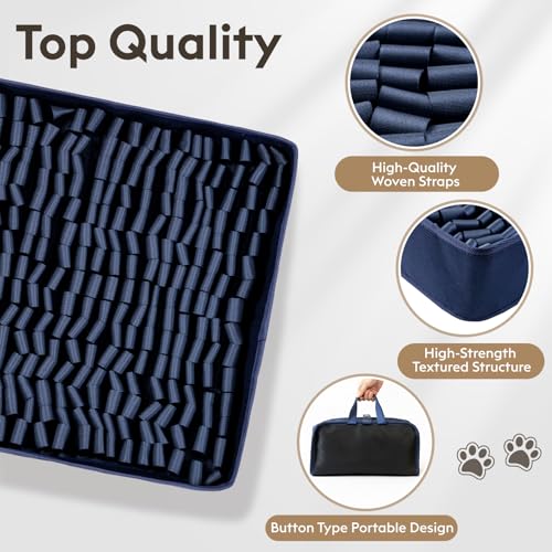 Snuffle Mat for Dogs (Navy / 14" X 12"-Portable)