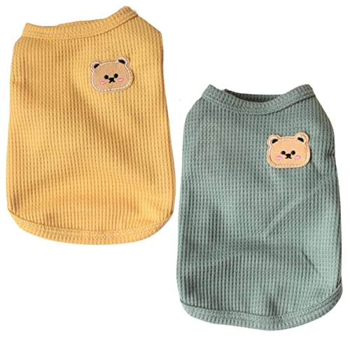 Cotton Dog Shirt Summer Lightweight Pet T (3X-Large / 2PCS Yellow&Green)