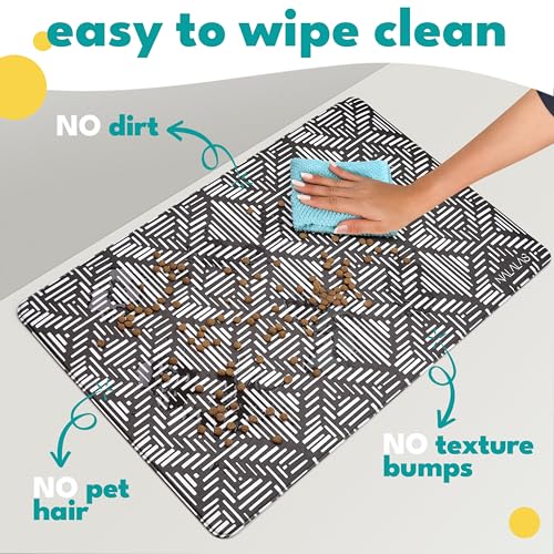 Large Dog Mat for Food and Water (16.5"L x 26"W / Boho Bliss)