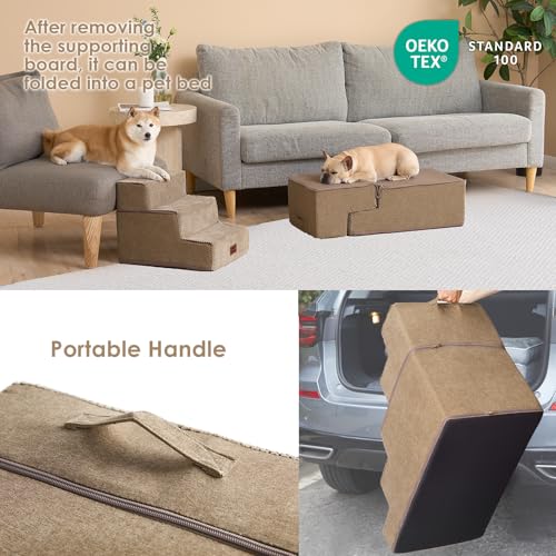 Dog Stairs for Bed 18" H (Camel / Standard 15" x 24" x 18")