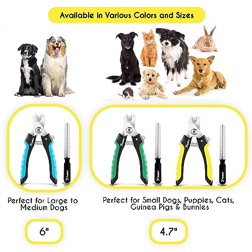 Dog Nail Clippers for Pet Grooming (Yellow / 6 Inch)
