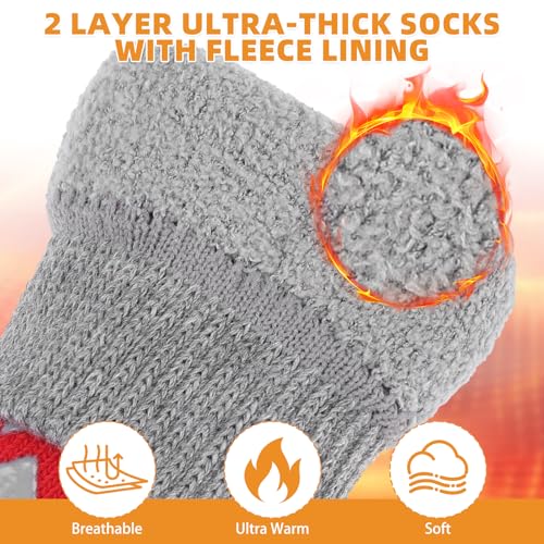 Dog Socks to Prevent Licking Paws (Red Fleece / Medium (4 Pack))