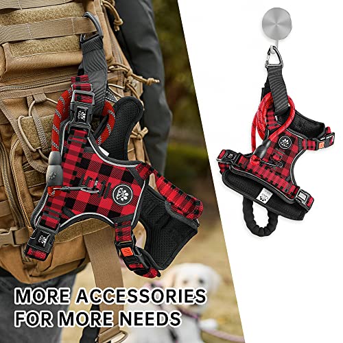 Dog Harness for Medium Sized Dog (Checkered Red / Medium)