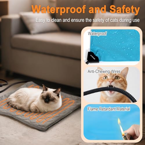 Cat Heating Pad (Grey / L (15.7'' × 27.5''))