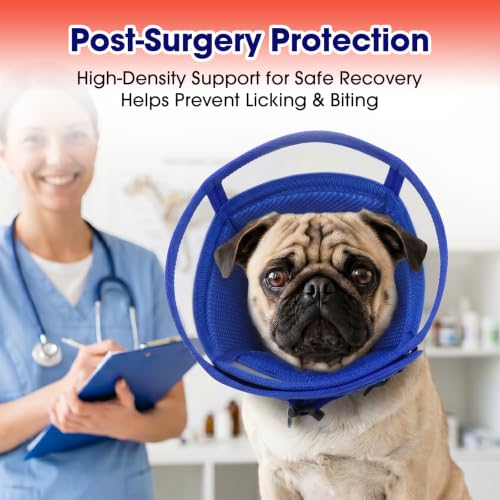 Soft Dog Recovery Cone Collar (Blue / M(Neck Girth:11-14.2in))