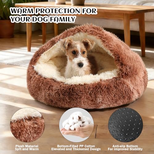 Hooded Donut Bed (Bandhnu Coffee / Small 19.6'')