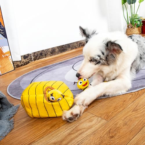 Squeaky Hide and Seek Dog Toys for Small and Medium Dogs (Bees)