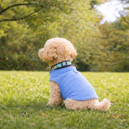Dog Fleece Vest Sweater with Leash Ring (M (6-10lbs) / Blue)