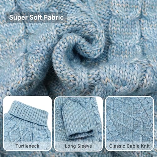 Dog Sweater for Medium Large Dogs Turtleneck Thick Knit with Sleeves (2XL (45-70lbs) / 08# Blue)