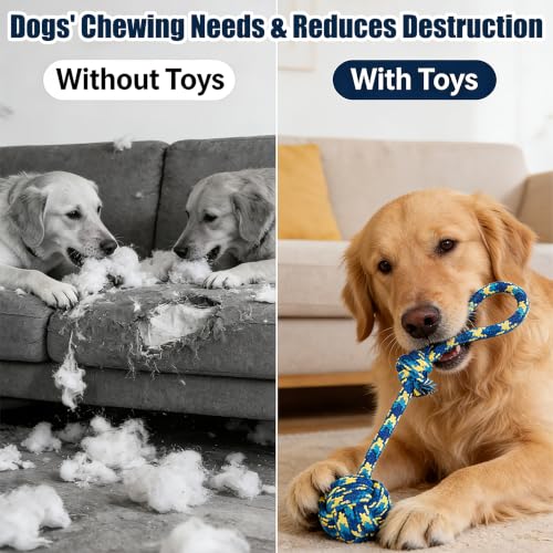 Heavy Duty Cotton Rope Dog Tug Toys for L